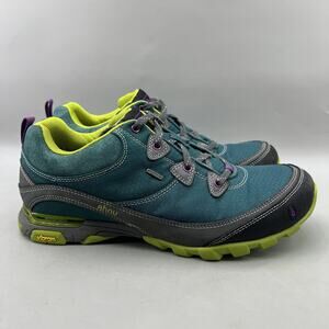 Ahnu Sugarpine Hiking Shoes Women Size 9.5 Blue Green Trail Vibram Low Sneakers
